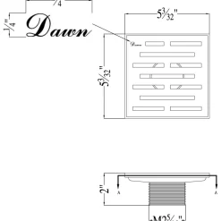 Online Dawn Amazon River Series Square Shower Drain 5-Inch Shower Drains