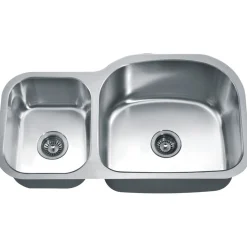 Online Dawn ASU107 35" Double Bowl Undermount Stainless Steel Kitchen Sink Stainless Steel Sinks|Double Bowl Sinks