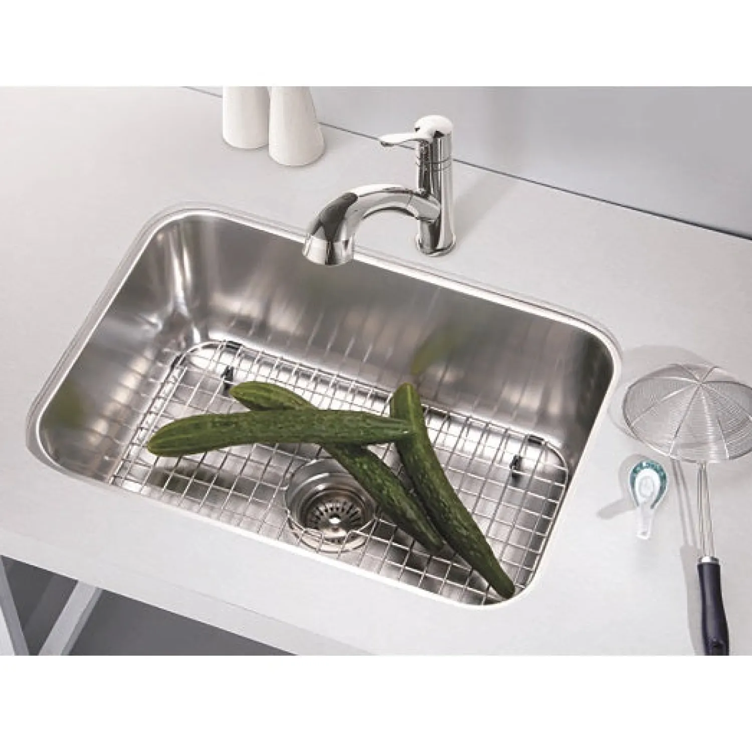 Discount Dawn ASU2316 Single Bowl 25" Undermount Stainless Steel Kitchen Sink Stainless Steel Sinks|Single Bowl Sinks