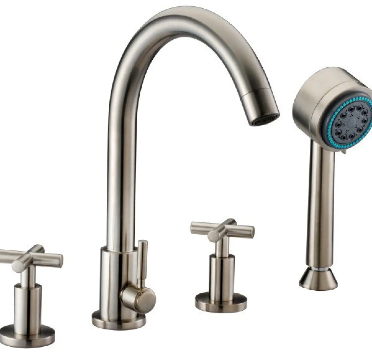 Clearance Dawn D032503 4-Hole Tub Filler with Personal Handshower and Cross Handles Tub Faucets
