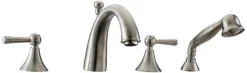Outlet Dawn DS122119 4-Hole Tub Filler with Personal Handshower & Lever Handles Tub Faucets