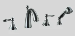 Discount Dawn DS132119 4-Hole Tub Filler with Personal Handshower & Lever Handles Tub Faucets