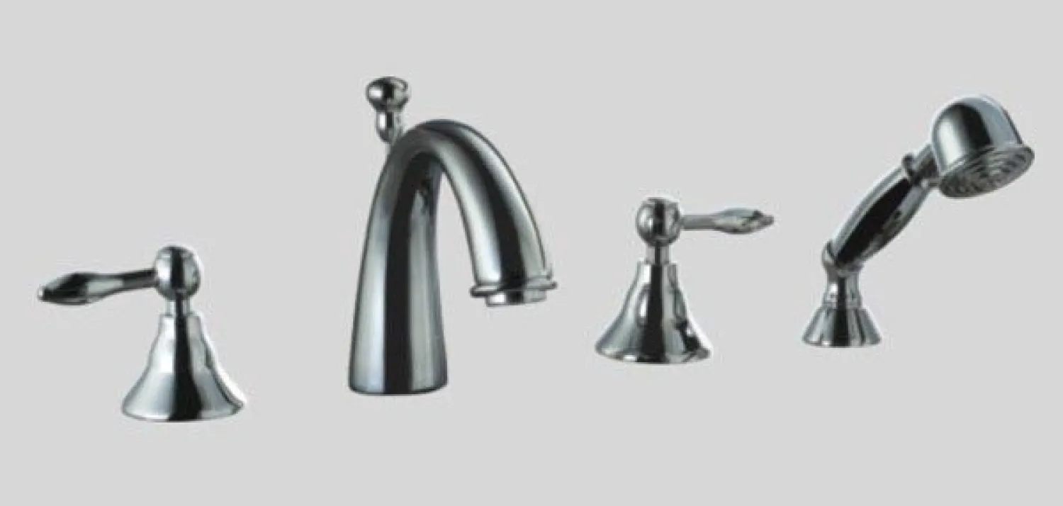 Discount Dawn DS132119 4-Hole Tub Filler with Personal Handshower & Lever Handles Tub Faucets