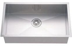 Best Dawn DSQ3116 33" Single Bowl Dual Mount 18 Gauge Kitchen Sink Drop-In / Top Mount Sinks|Stainless Steel Sinks
