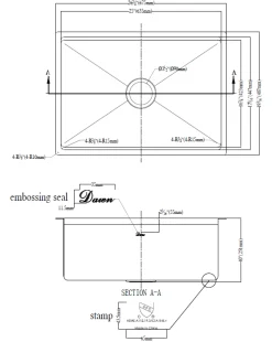 Dawn 27" DSR2517 Stainless Undermount Workstation Kitchen Sink Workstation Sinks|Stainless Steel Sinks