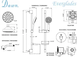New Dawn Grand Canyon Series Shower Combo Set Wall Mounted Showerhead with Slide Bar Handheld Shower Shower Systems
