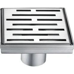 Hot Dawn LAN050504 Amazon River Series - Square Shower Drain 5"L (Stamping technique & press in the base) Shower Drains