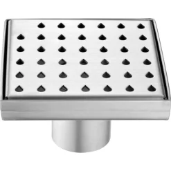Discount Dawn LNE050504 Nile River Series - Square Shower Drain 5"L (Stamping technique & press in the base) Shower Drains