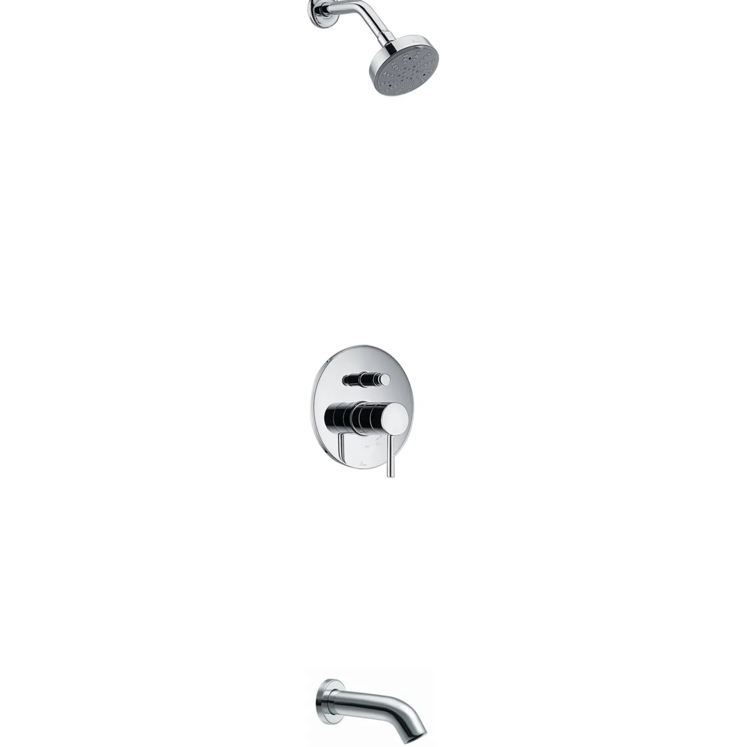 Outlet Dawn Pinnacles Series Shower Combo Set Wall Mounted Showerhead and Tub Spout with Trim Tub & Shower Sets