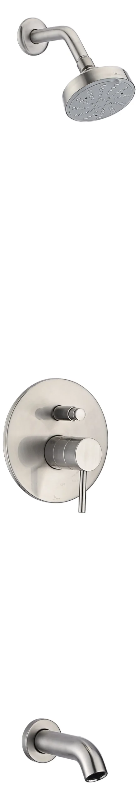 Outlet Dawn Pinnacles Series Shower Combo Set Wall Mounted Showerhead and Tub Spout with Trim Tub & Shower Sets
