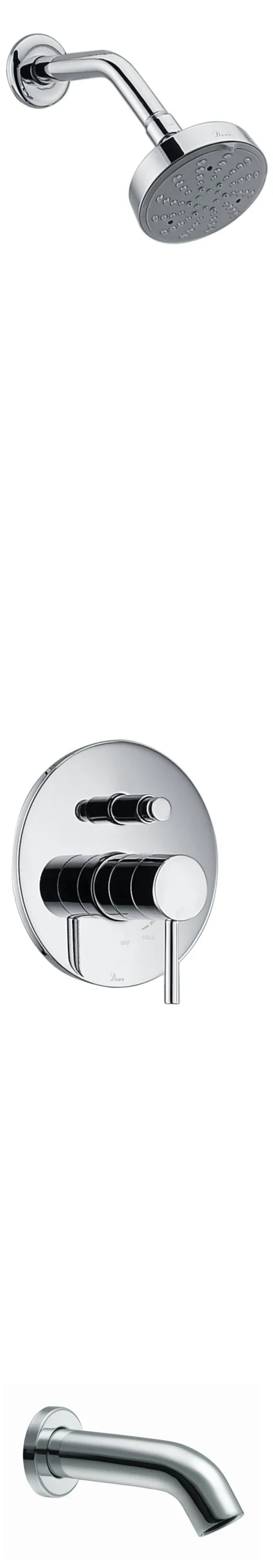 Outlet Dawn Pinnacles Series Shower Combo Set Wall Mounted Showerhead and Tub Spout with Trim Tub & Shower Sets