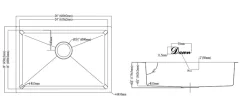 New Dawn 26" Shallow Undermount Small Radius Kitchen Sink Stainless Steel Sinks