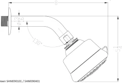 Best Dawn SHM090401 Multifunction Showerhead with Arm and Flange Shower Heads