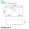Clearance Dawn 32" Single Bowl Undermount 18 Gauge Stainless Steel Kitchen Sink Stainless Steel Sinks|Single Bowl Sinks