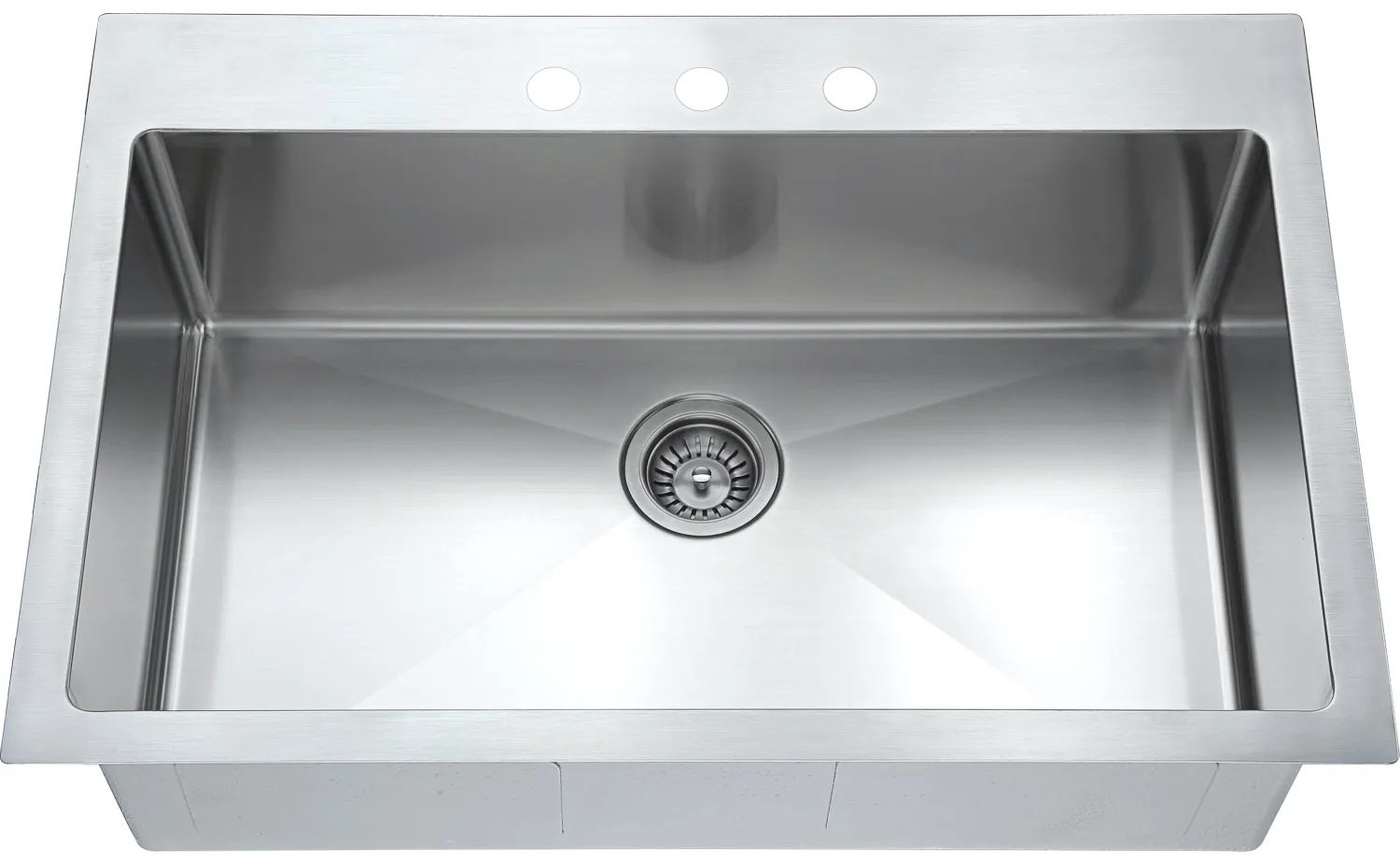 Dawn Top Mount Single Bowl Sink with Three Pre-cut Faucet Holes Drop-In / Top Mount Sinks|Stainless Steel Sinks