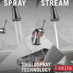 Online Cassidy Single Handle Pull-Down Kitchen Faucet with TouchO and ShieldSpray Touchless, Sensor And Tap Activated Kitchen Faucets