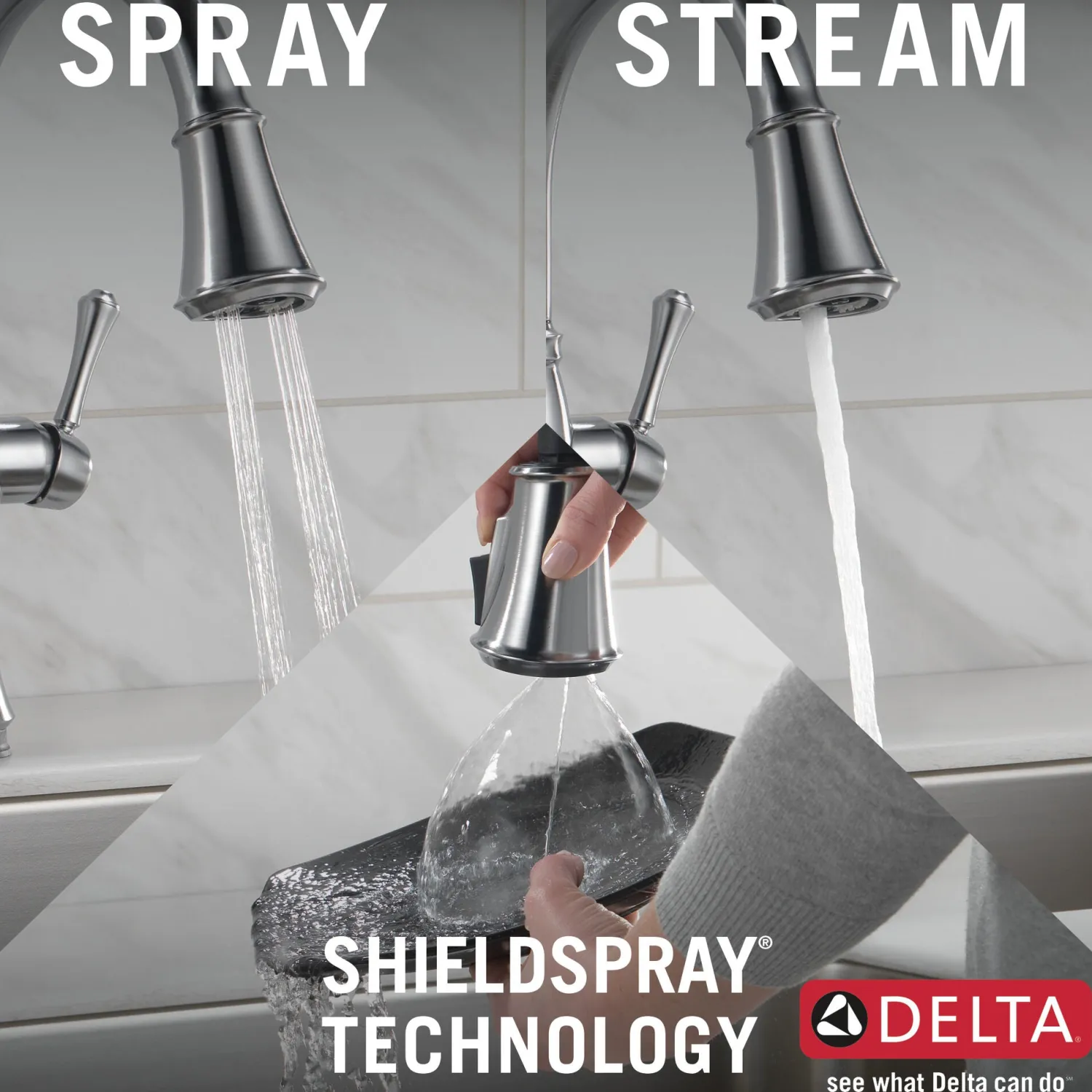 Online Cassidy Single Handle Pull-Down Kitchen Faucet with TouchO and ShieldSpray Touchless, Sensor And Tap Activated Kitchen Faucets