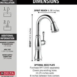 Cassidy Single Handle Pulldown Bar Prep Faucet Bar Faucets