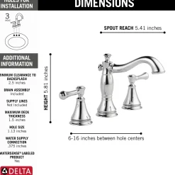 Online Cassidy Two Handle Widespread Bathroom Faucet 8