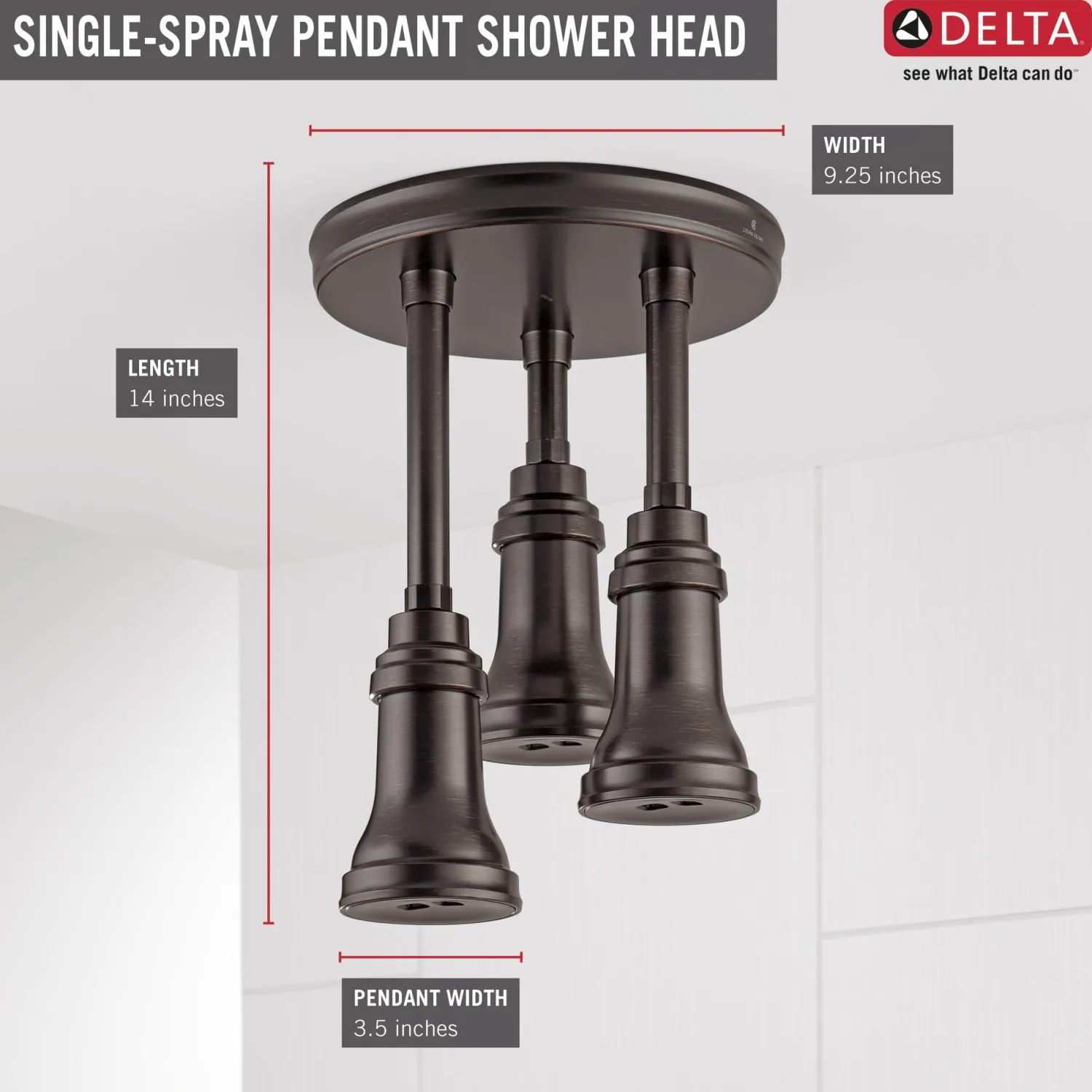 New H2Okinetic Pendant Raincan Shower Head Shower Heads