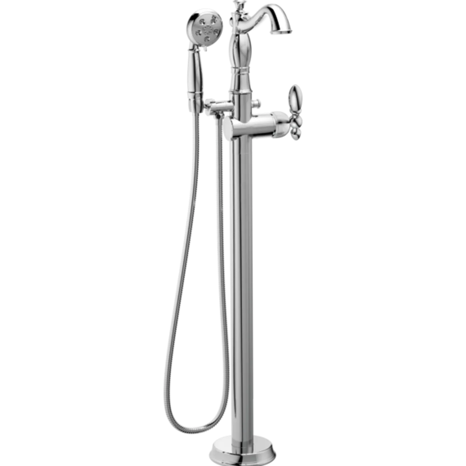 Single Handle Floor Mount Tub Filler Hand Shower Tub Faucets