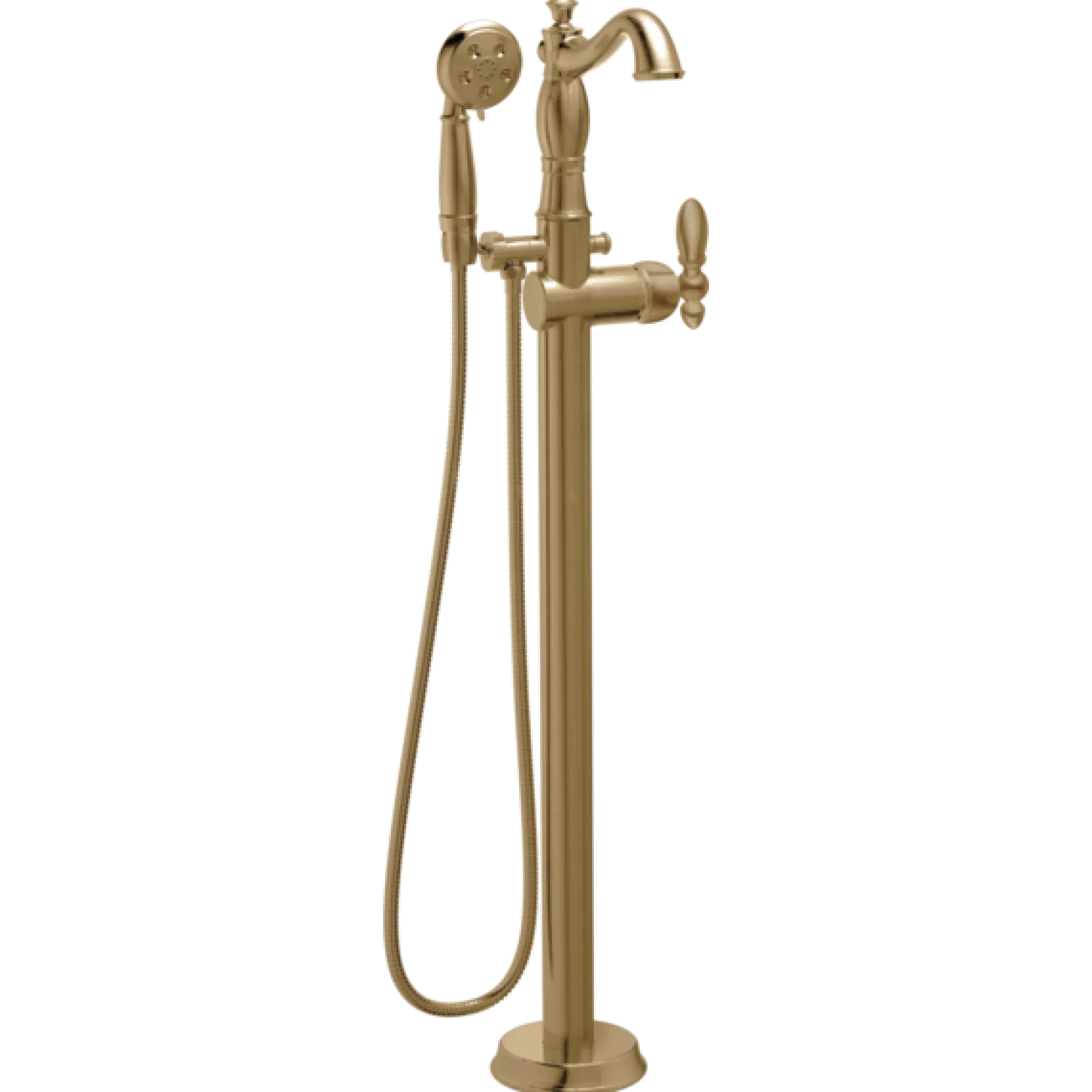 Single Handle Floor Mount Tub Filler Hand Shower Tub Faucets