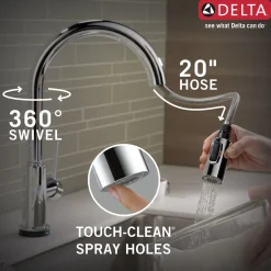 Best Trinsic Single Handle Pull-Down Kitchen Faucet with TouchO Technology Touchless, Sensor And Tap Activated Kitchen Faucets|Single Hole