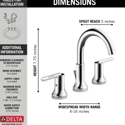 Discount Trinsic Two Handle Widespread Bathroom Faucet w/ Drain 8" Widespread
