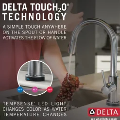 Clearance Trinsic VoiceIQ™ Single-Handle Pull-Down Kitchen Faucet with TouchO Technology Touchless, Sensor And Tap Activated Kitchen Faucets|Single Hole