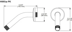Outlet 5-3/4" Wall Mounted Shower Arm and Shower Arm Flange Shower Arms