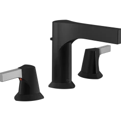 Hot Zura Two Handle Widespread Bathroom Faucet in Chrome and Black 8" Widespread