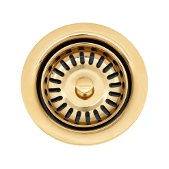 Outlet 3.5" Deluxe Garbage Disposal Drain with Basket - Polished Brass Sink Drains, Disposer Flanges & Air Gaps|Garbage Disposals & Parts