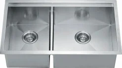 Discount 32" Double Bowl Dual Mount 18 Gauge Stainless Steel Kitchen Sink Drop-In / Top Mount Sinks|Stainless Steel Sinks