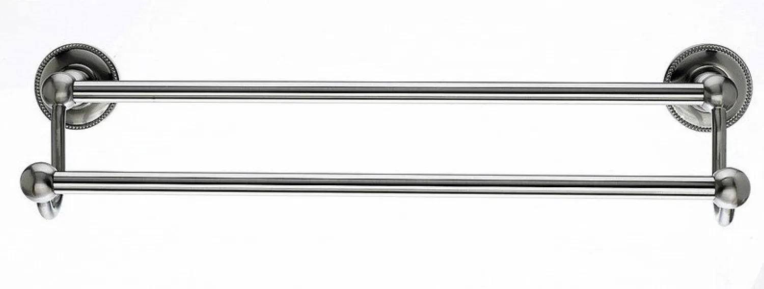 Sale 18" Double Towel Bar With Beaded Detail In Brushed Satin Nickel Top Knobs|Brushed Nickel Hardware