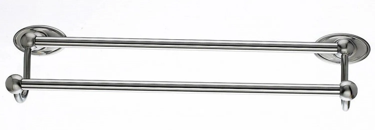 Clearance 18" Double Towel Bar With Oval Backplate In Brushed Satin Nickel Top Knobs|Brushed Nickel Hardware