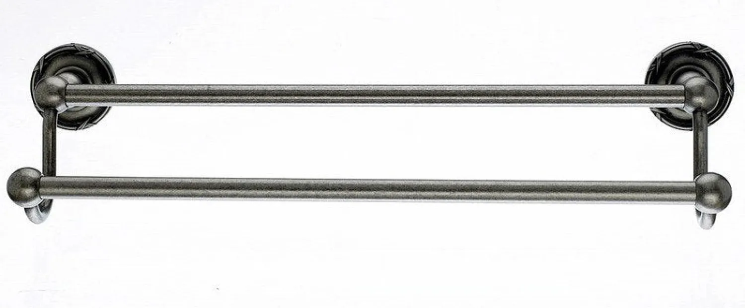 Hot 18" Double Towel Bar With Ribbon & Reed Detail In Antique Pewter Top Knobs|Towel Bars
