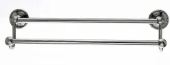 18" Double Towel Bar With Ribbon & Reed Detail In Brushed Satin Nickel Top Knobs|Brushed Nickel Hardware