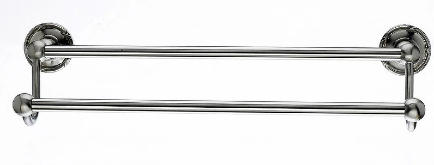 18" Double Towel Bar With Ribbon & Reed Detail In Brushed Satin Nickel Top Knobs|Brushed Nickel Hardware