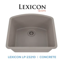 Outlet D-Shaped Quartz Composite Kitchen Sink Single Bowl Sinks|Undermount Sinks