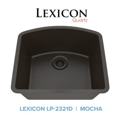 Outlet D-Shaped Quartz Composite Kitchen Sink Single Bowl Sinks|Undermount Sinks