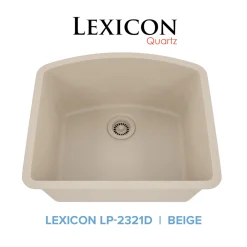 Outlet D-Shaped Quartz Composite Kitchen Sink Single Bowl Sinks|Undermount Sinks