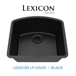 Outlet D-Shaped Quartz Composite Kitchen Sink Single Bowl Sinks|Undermount Sinks