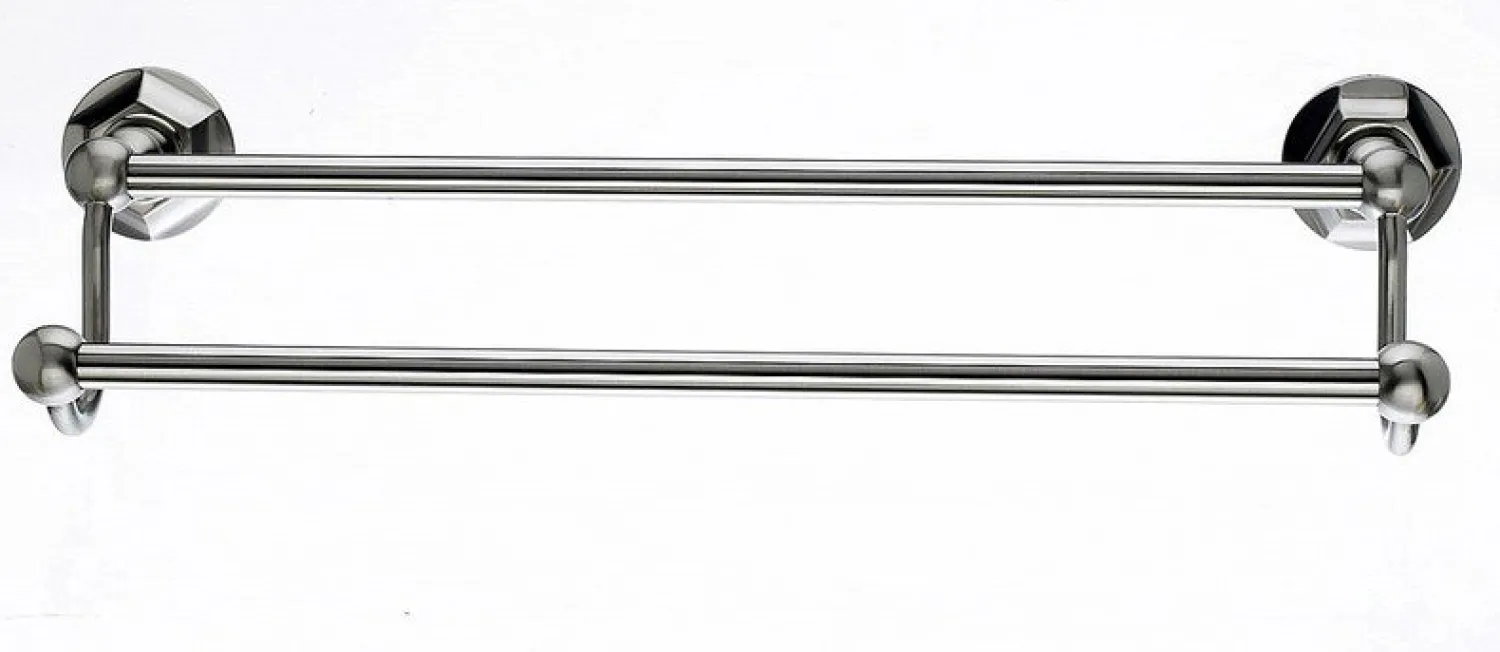 Ed7Bsnb 18" Double Towel Bar With Hex Detail In Brushed Satin Nickel Top Knobs|Brushed Nickel Hardware