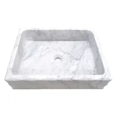 Sale Antique Rectangular Carrara Marble Vessel Sink Honed Above Counter / Vessel Sinks