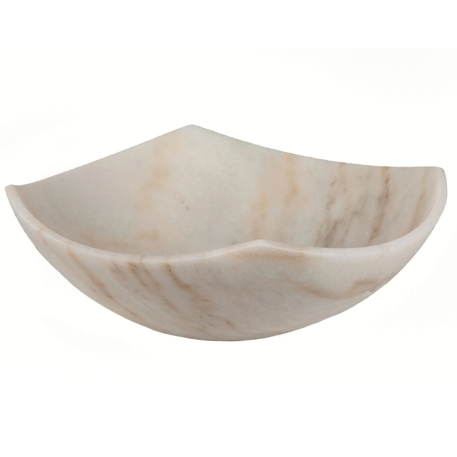 Online Arched Edges Bowl Sink - Honed White Marble Above Counter / Vessel Sinks