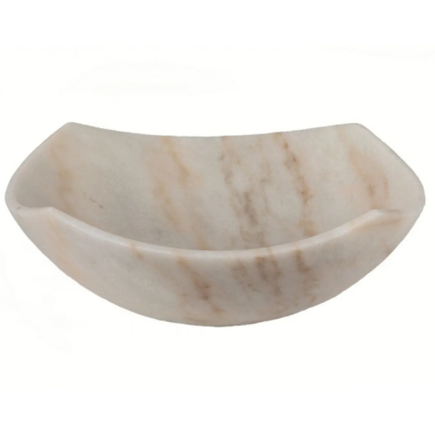 Online Arched Edges Bowl Sink - Honed White Marble Above Counter / Vessel Sinks