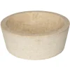 Sale Bahia Round Beige Marble Vessel Sink with Ridged Exterior Above Counter / Vessel Sinks
