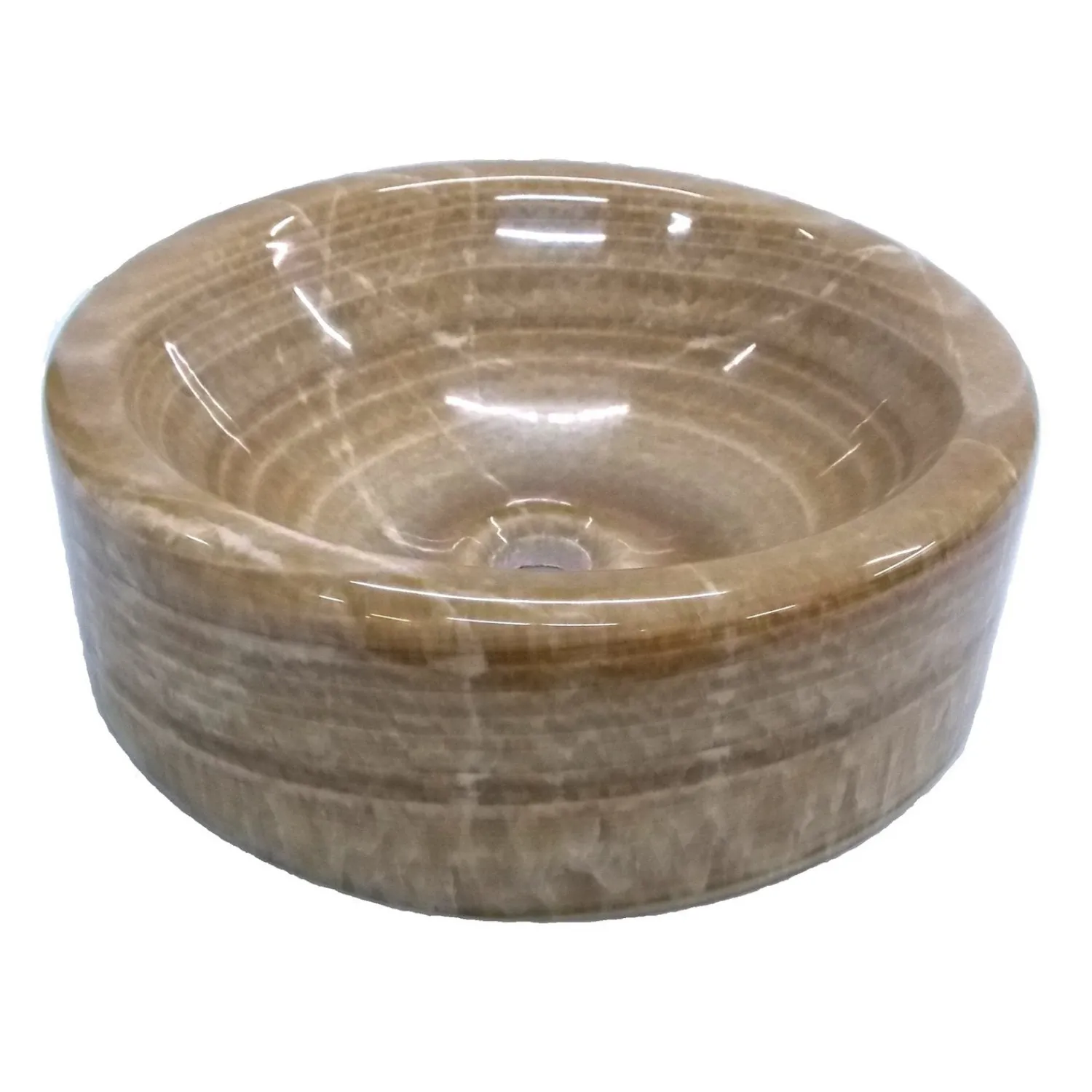 Best Barrel Vessel Sink - Brown Onyx Polished Above Counter / Vessel Sinks