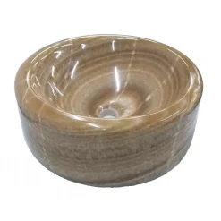 Best Barrel Vessel Sink - Brown Onyx Polished Above Counter / Vessel Sinks