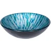Discount Blue and Green Magnolia Glass Vessel Sink Above Counter / Vessel Sinks